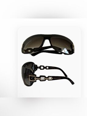 South Pole Black Shield Sunglasses with Gold Accent